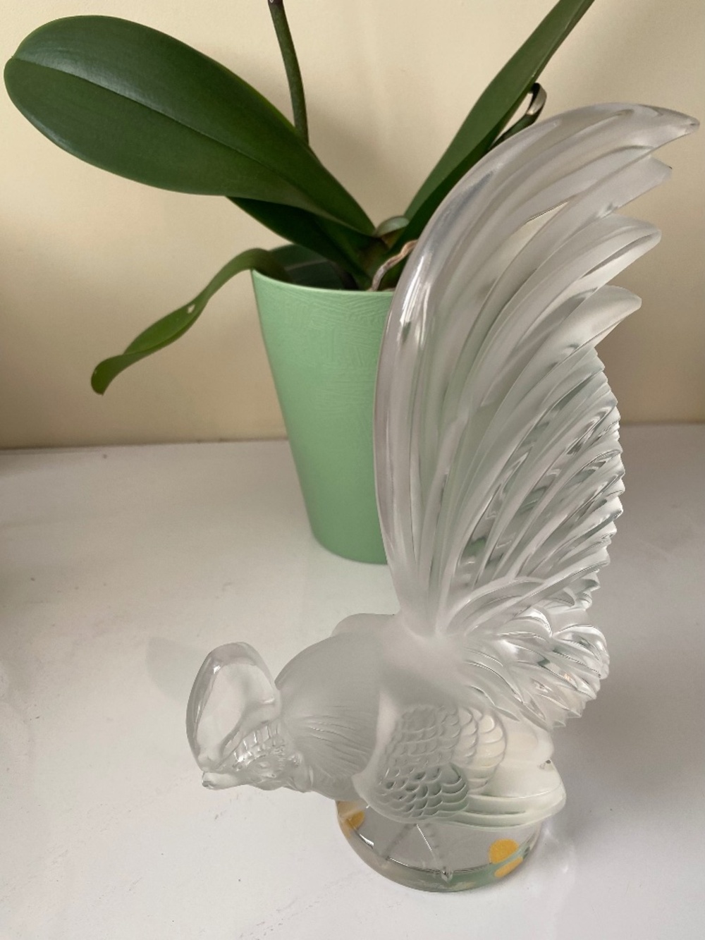 Lalique Clear Crystal Rooster Figurine